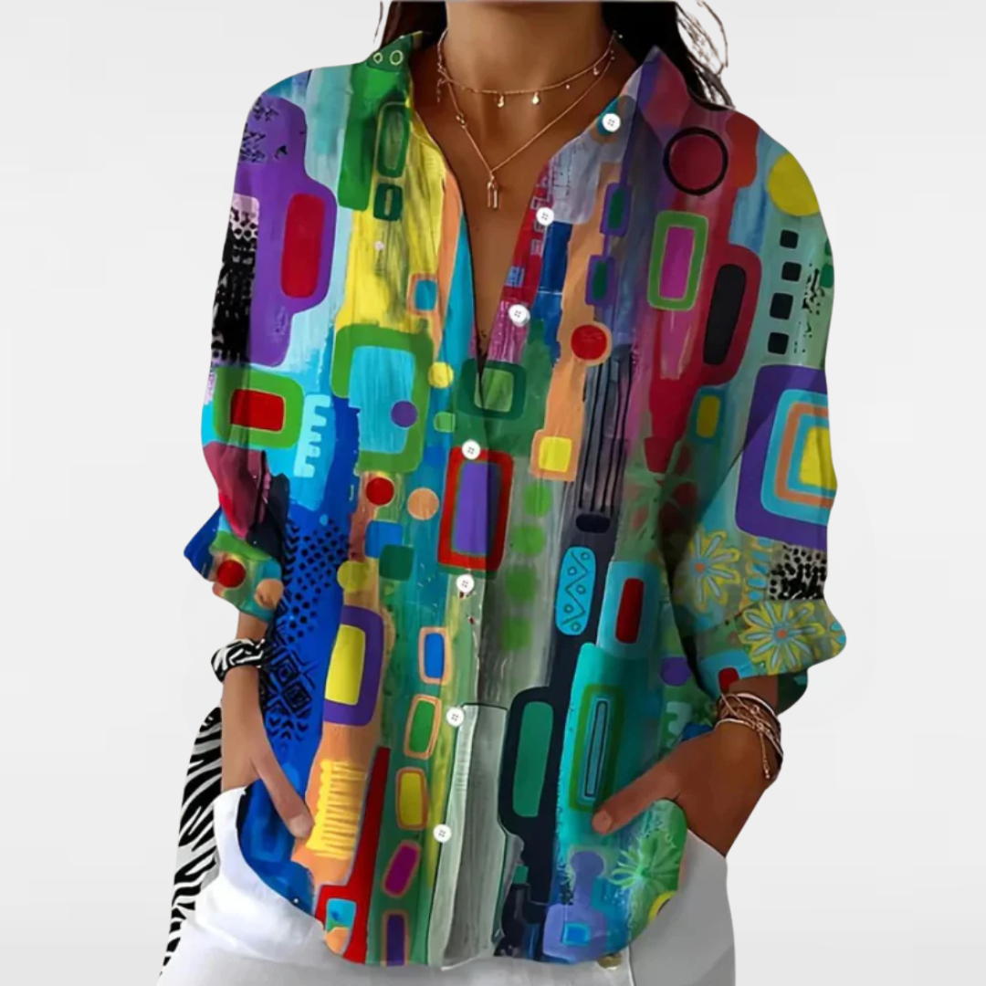 Refined Pattern Blouse – Elegant Women's Blouse | Lightweight Breathable Top