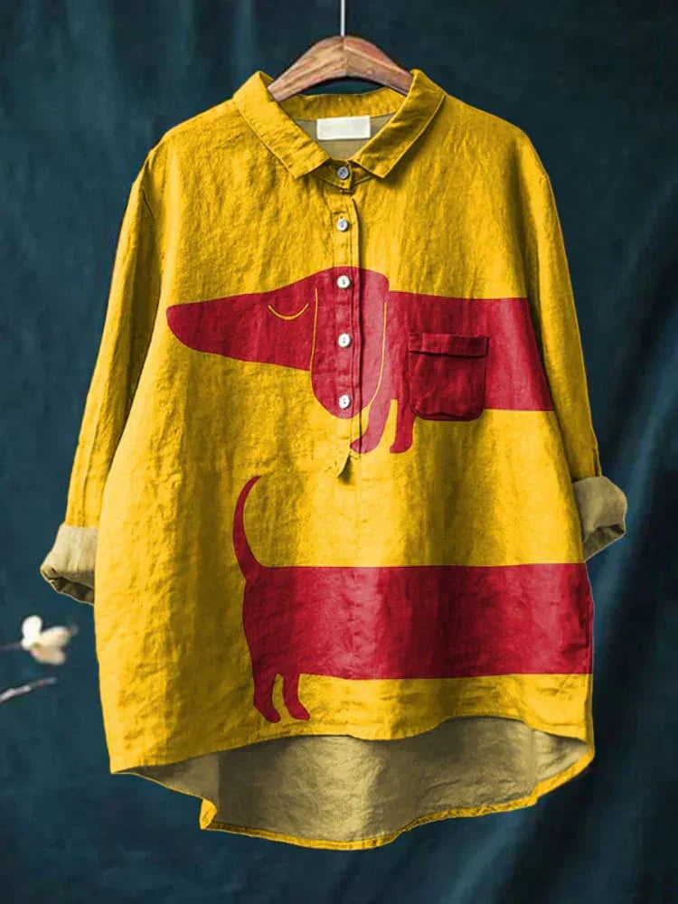 Dog Art Shirt – Artistic Print Long Sleeve Shirt With Unique Dog Design