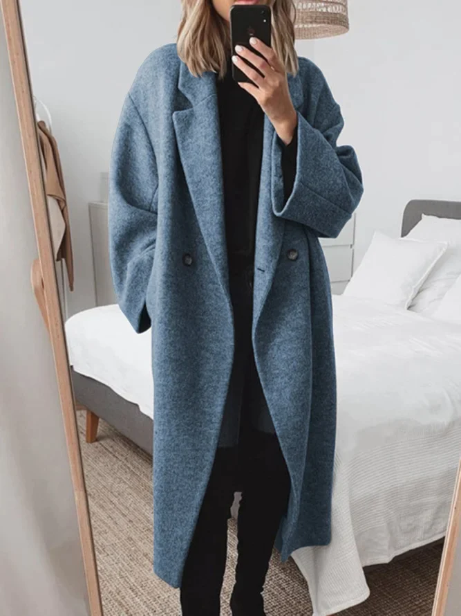 Oversized Coat | Chic Double-Breasted Coat With Wide Lapels & Deep Pockets