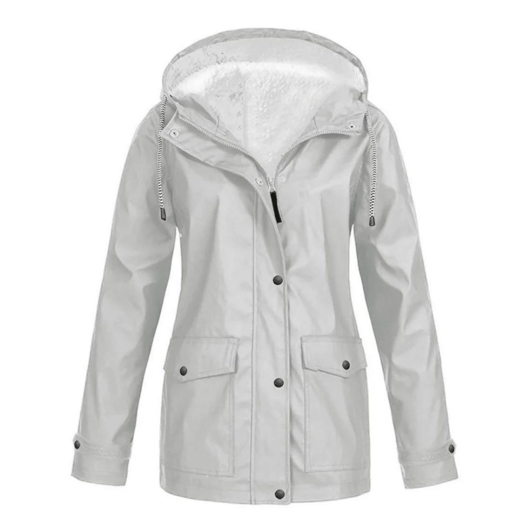 Windproof Rain Jacket – Women's Water Resistant Jacket with Adjustable Hood & Pockets