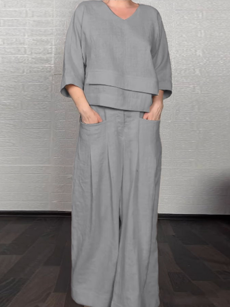 Casual Luxe Set – Women's Relaxed Two-Piece With Soft Touch Fabric Blend