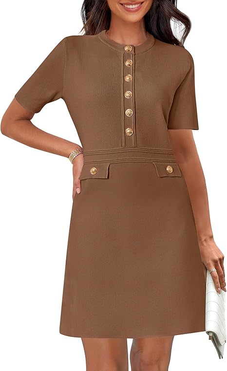 Elegant Knit Dress – Bodycon Figure Hugging Dress With Soft Stretchy Fabric