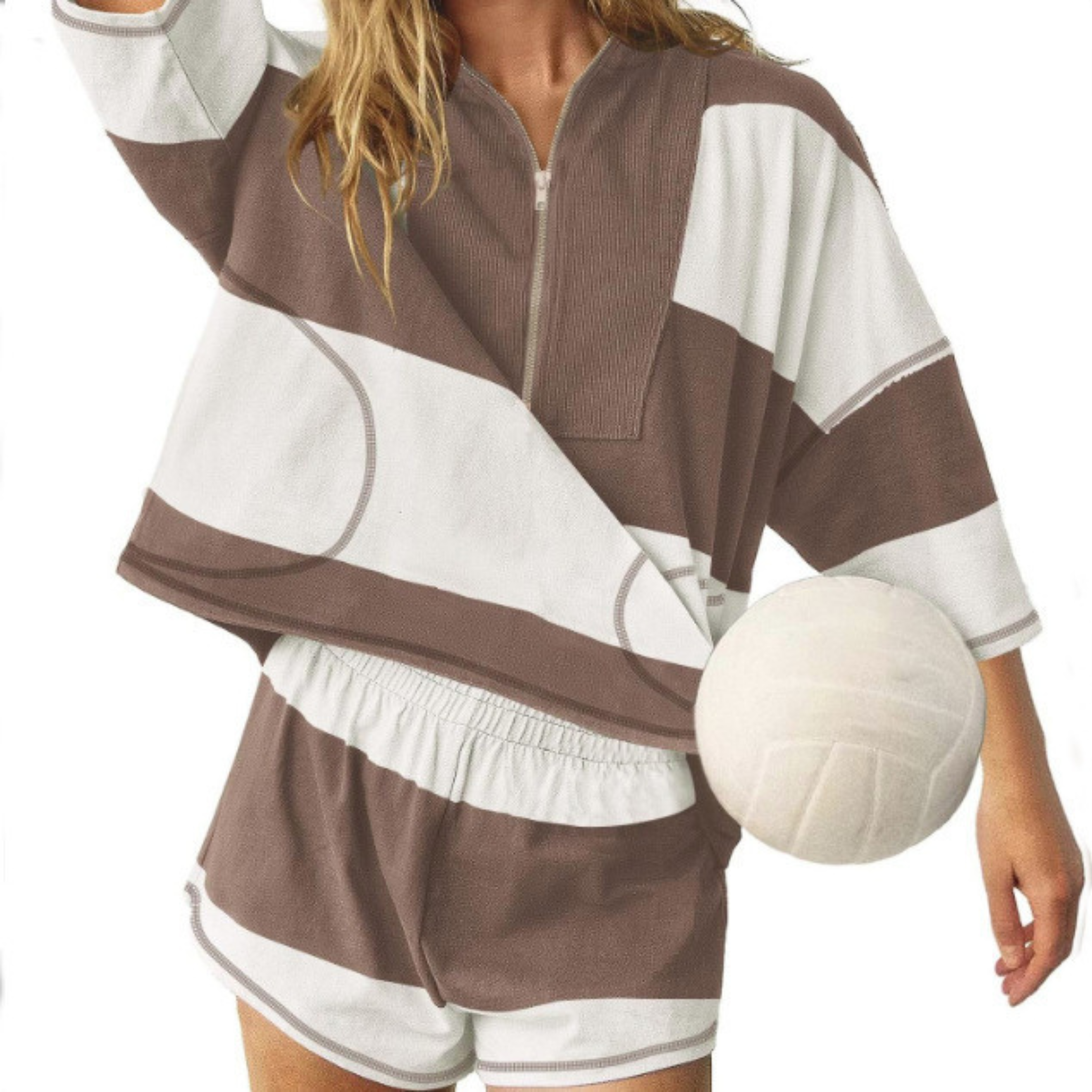 Oversized Lounge Set – Comfortable Striped Loungewear for Women | Relaxed Fit