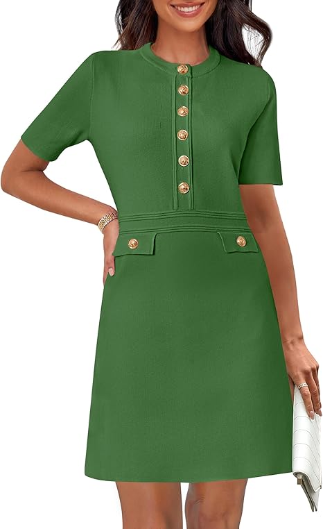 Elegant Knit Dress – Bodycon Figure Hugging Dress With Soft Stretchy Fabric