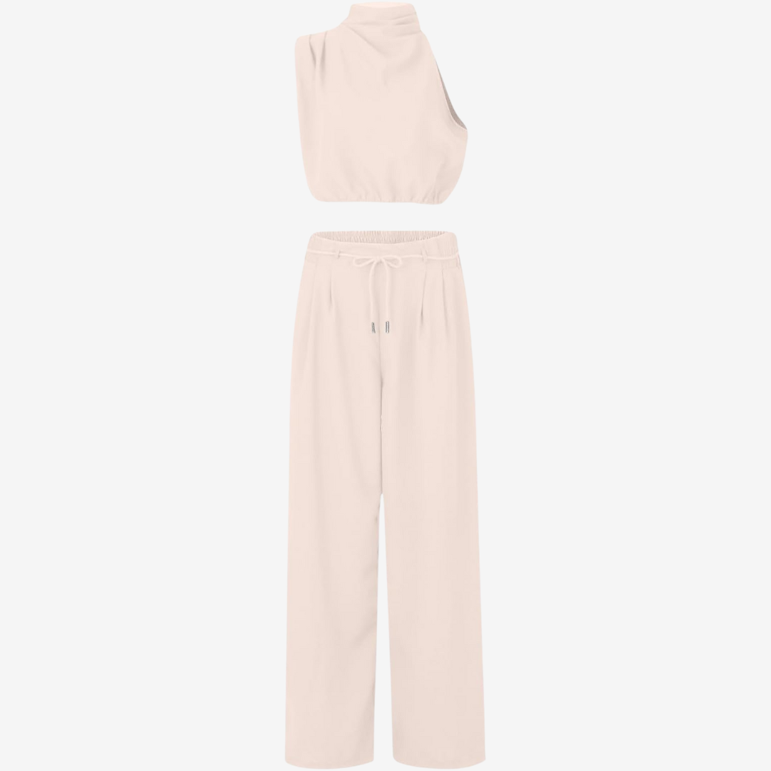 Summer Two-Piece Set – Lightweight Cotton Blend Set With Flattering Silhouette