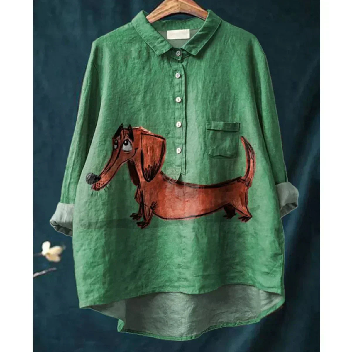 Dog Art Shirt - Artistic Print Long Sleeve Shirt | Lightweight, Breathable Fabric