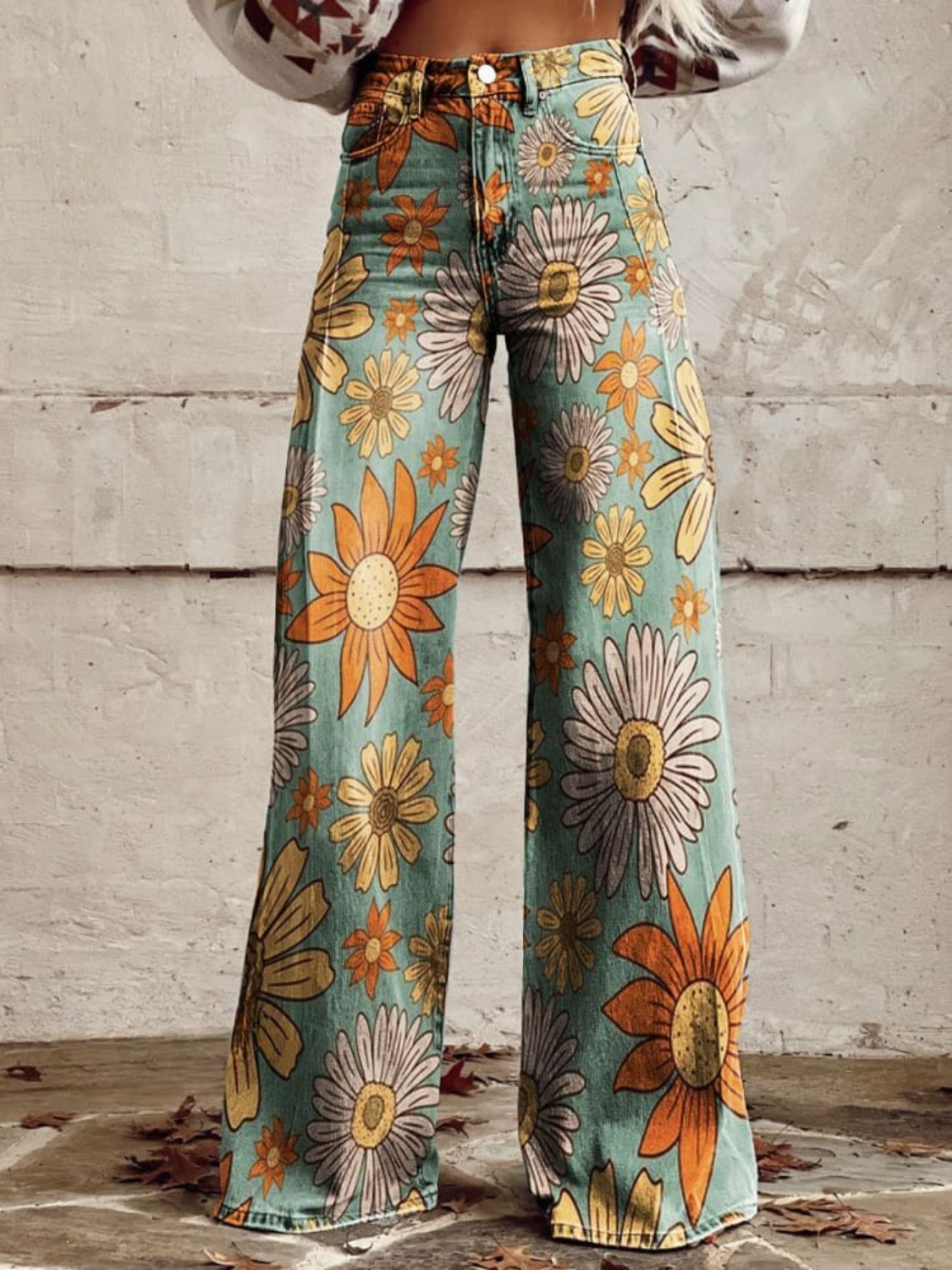 Blooming Flare Pants – Flared Silhouette Wide Leg Trousers | Bold Floral Print