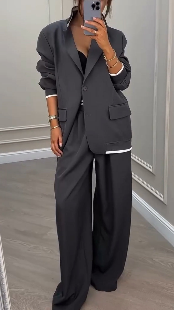 Collar Jacket Suit – Women's Tailored Pants Set | Power Dressing & Office Wear