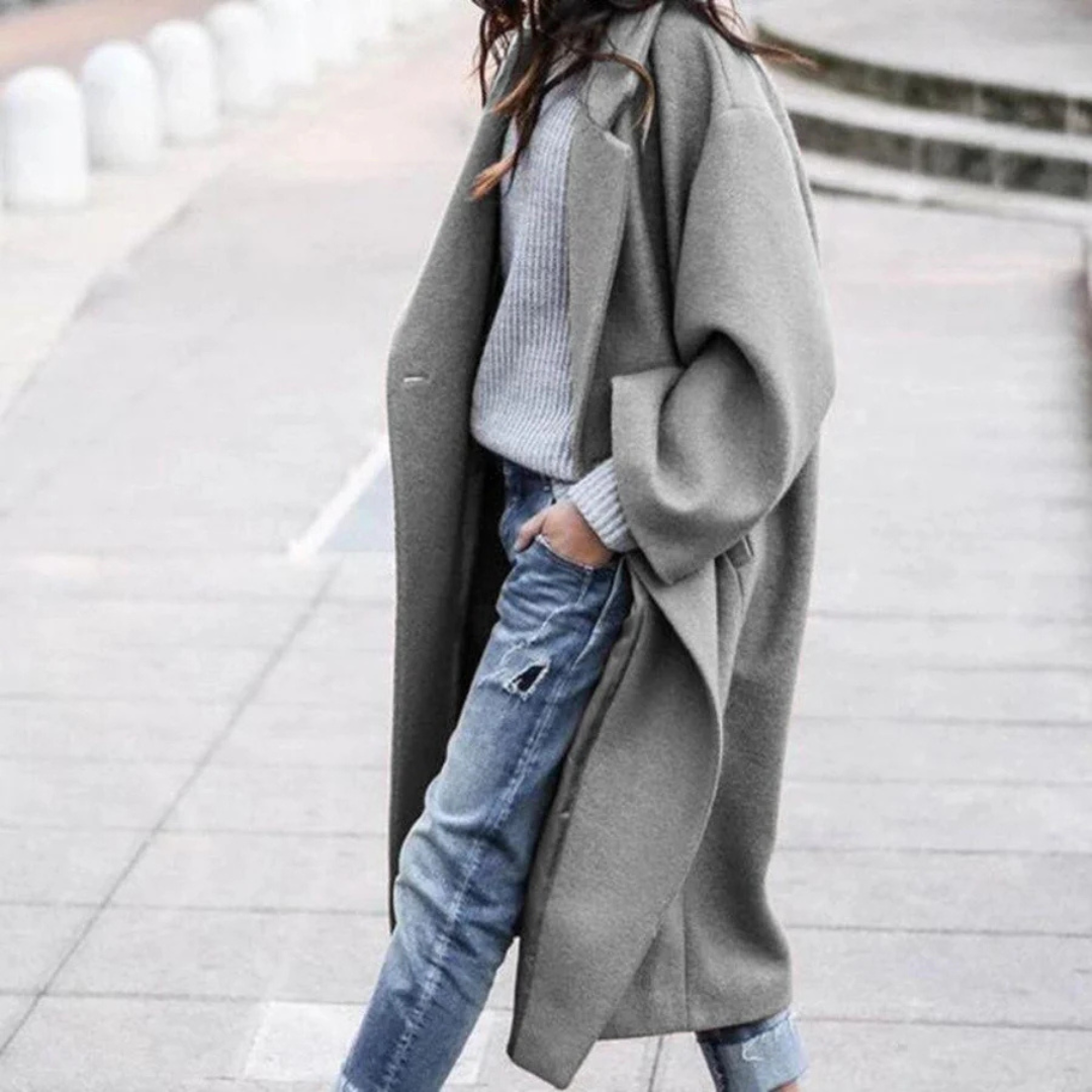 Women's Winter Trench Coat – Elegant Long Winter Coat With Thermal Lining
