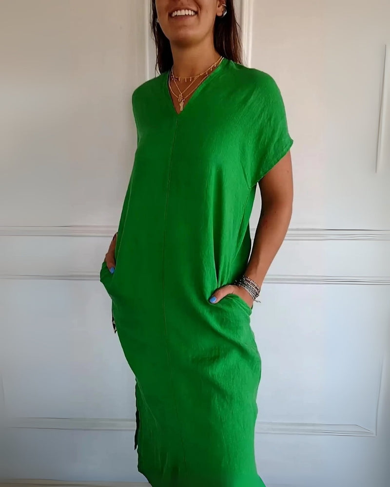 Lightweight Summer Dress | Breathable Fabric Dress with Pockets for Women