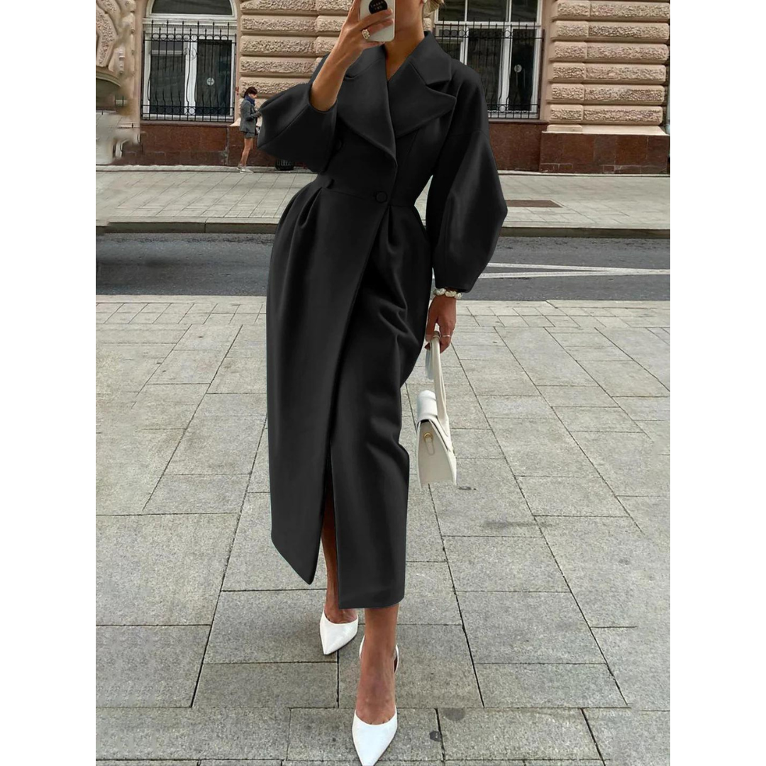 Women's Winter Coat - Long Trench Coat | Elegant Warm Winter Outerwear