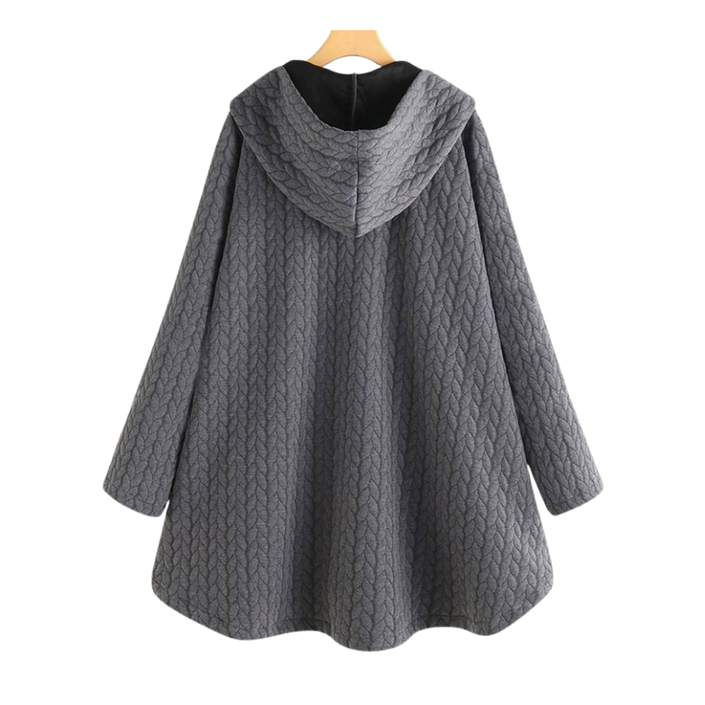 Stylish Casual Coat – Quilted Hooded Outerwear With Button Closure & Pockets