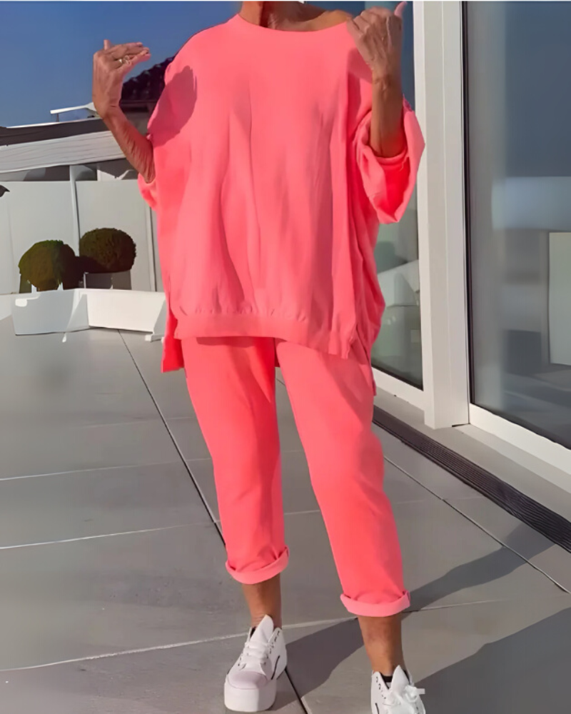 Effortless Comfort Set – Women's Loungewear Two-Piece With Soft Breathable Fabric