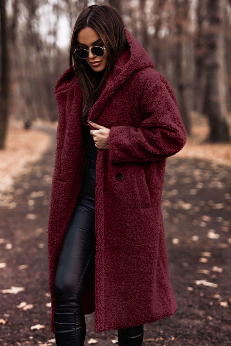 Classic Winter Coat – Wool Blend, Knee Length With Hood & Tailored Fit