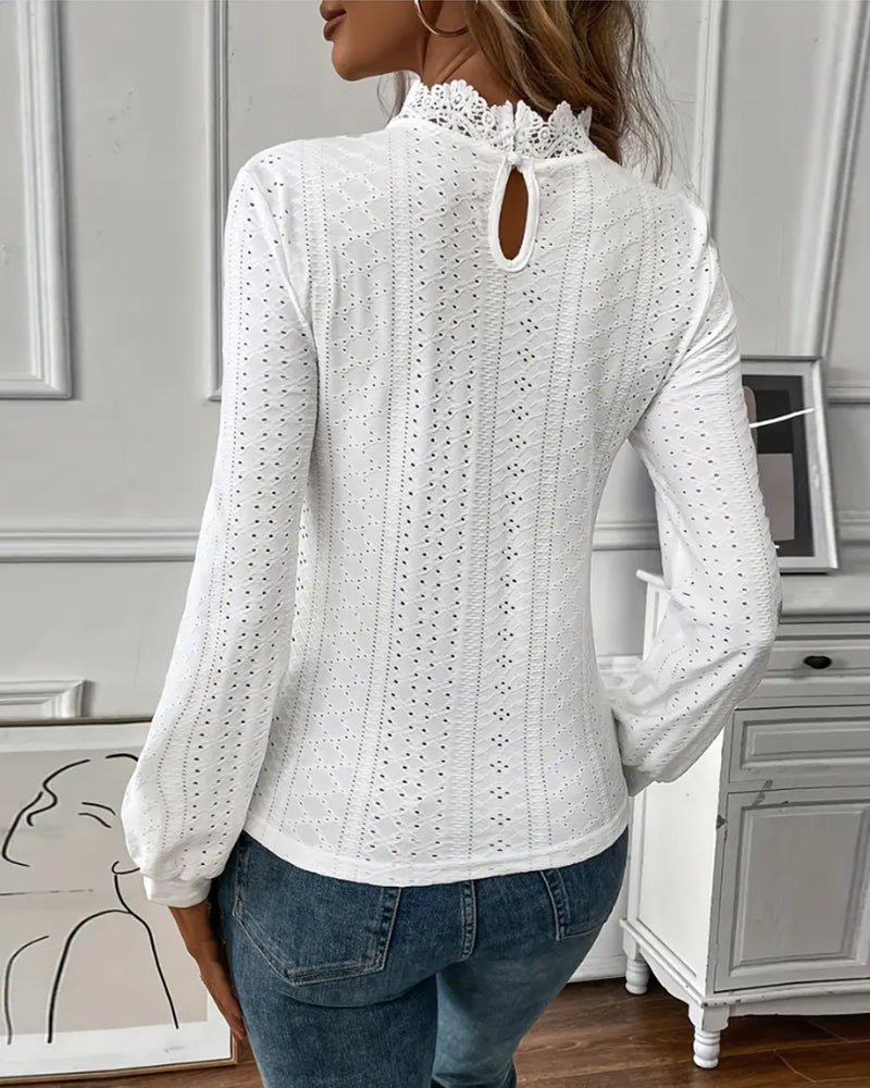 Lace Long Sleeve Top – Classic Lace Blouse With Feminine Design & Flattering Fit