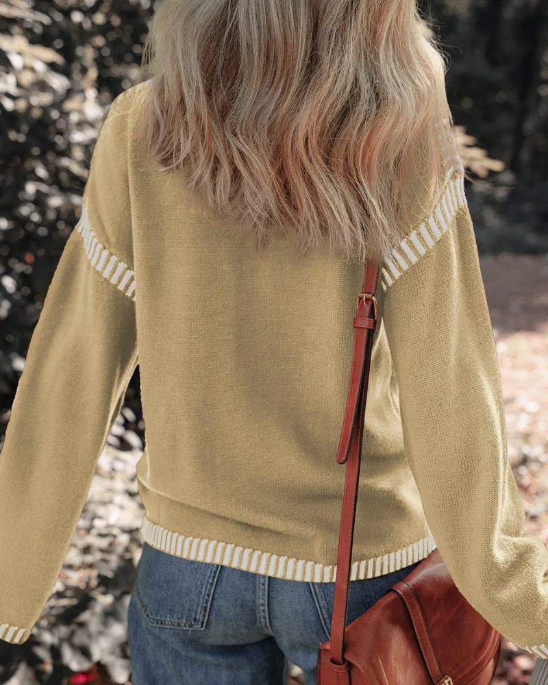 Stylish Sweater - Black Striped Casual Knitwear With Soft Cozy Fit