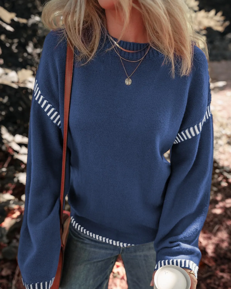 Stylish Sweater - Black Striped Casual Knitwear With Soft Cozy Fit