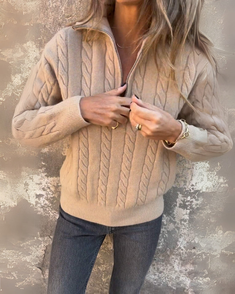 Premium Casual Sweater - Soft Winter Knitwear With Half Zip Pullover