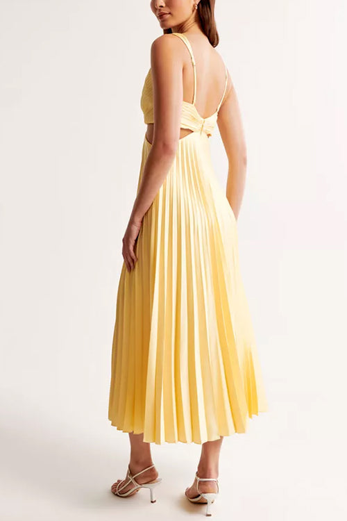 Pleated Maxi Dress – Sleeveless Elegant Summer Gown With Flowing Silhouette