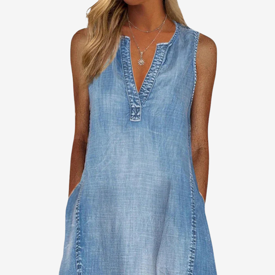 Midi Denim Skirt – Classic Tailored Fit With Front Slit | Premium Fabric