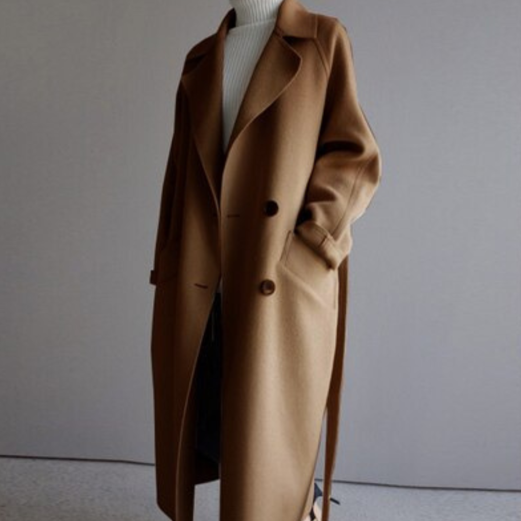 Women's Trench Coat - Warm Winter Coat | Tailored Long Sleeve Luxury Outerwear