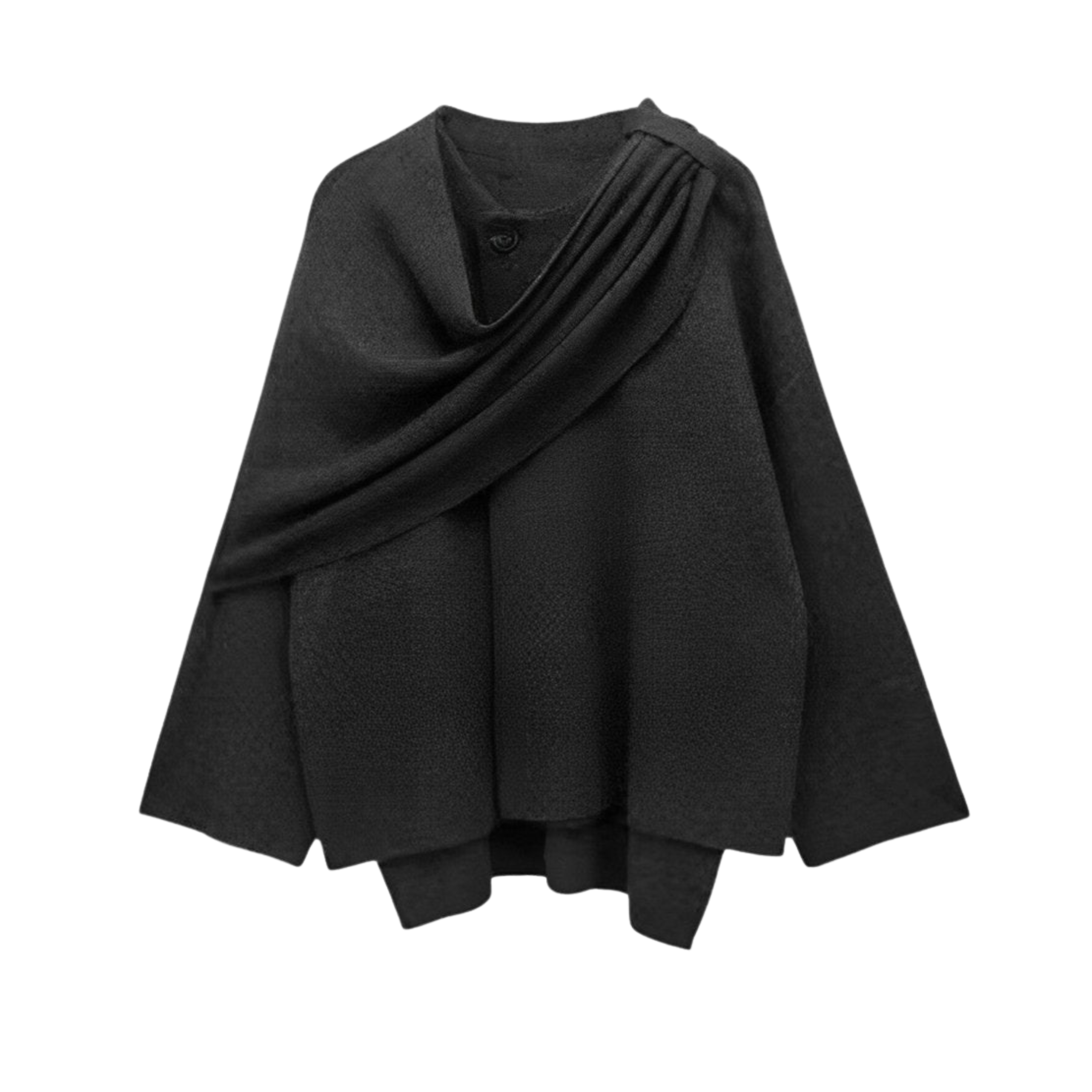 Chic Cape Coat – Elegant Women's Outerwear | Structured Fit Autumn Winter Coat