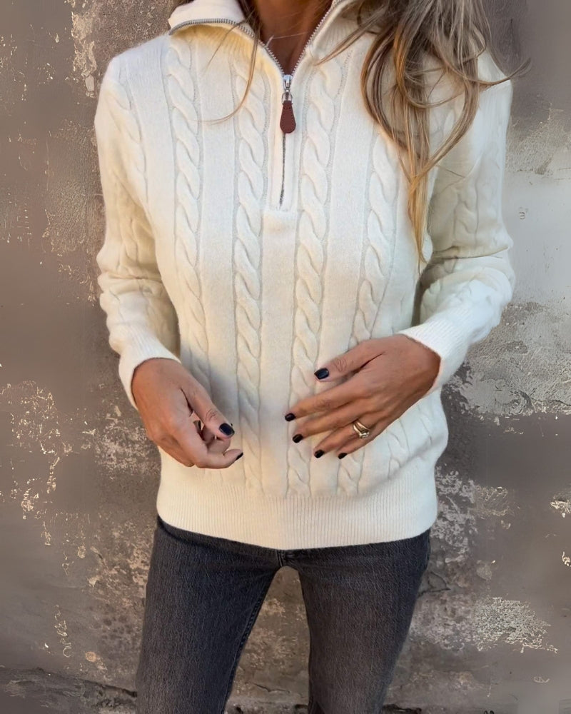 Premium Casual Sweater - Soft Winter Knitwear With Half Zip Pullover