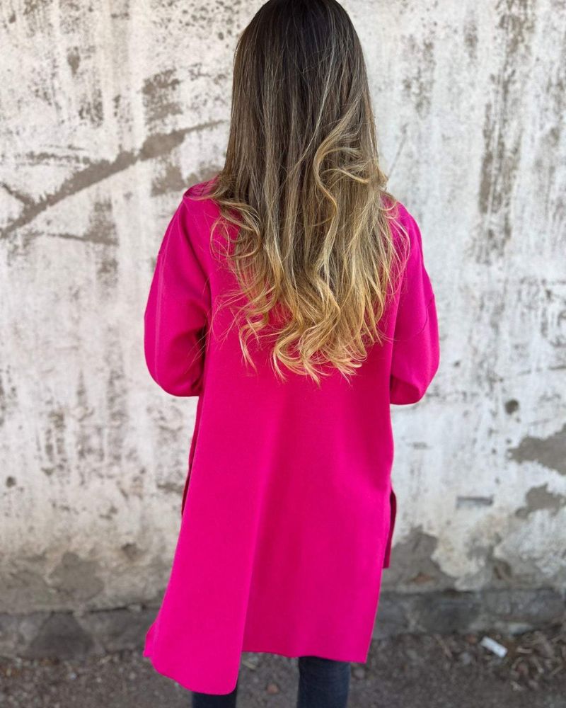 Long Sleeved Cardigan - Women's Cotton Knitwear Zip Front Sweater