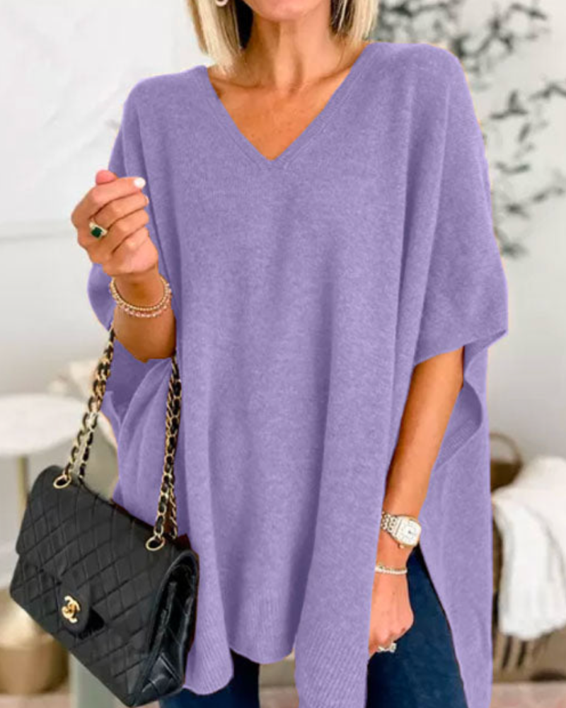 Timeless Knit Poncho – Cozy Layering Piece | Elegant Draped Women's Outerwear