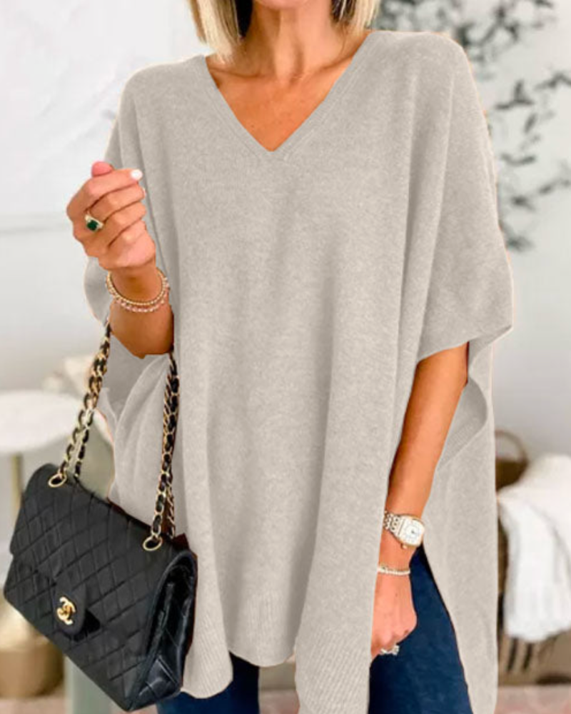 Timeless Knit Poncho – Cozy Layering Piece | Elegant Draped Women's Outerwear