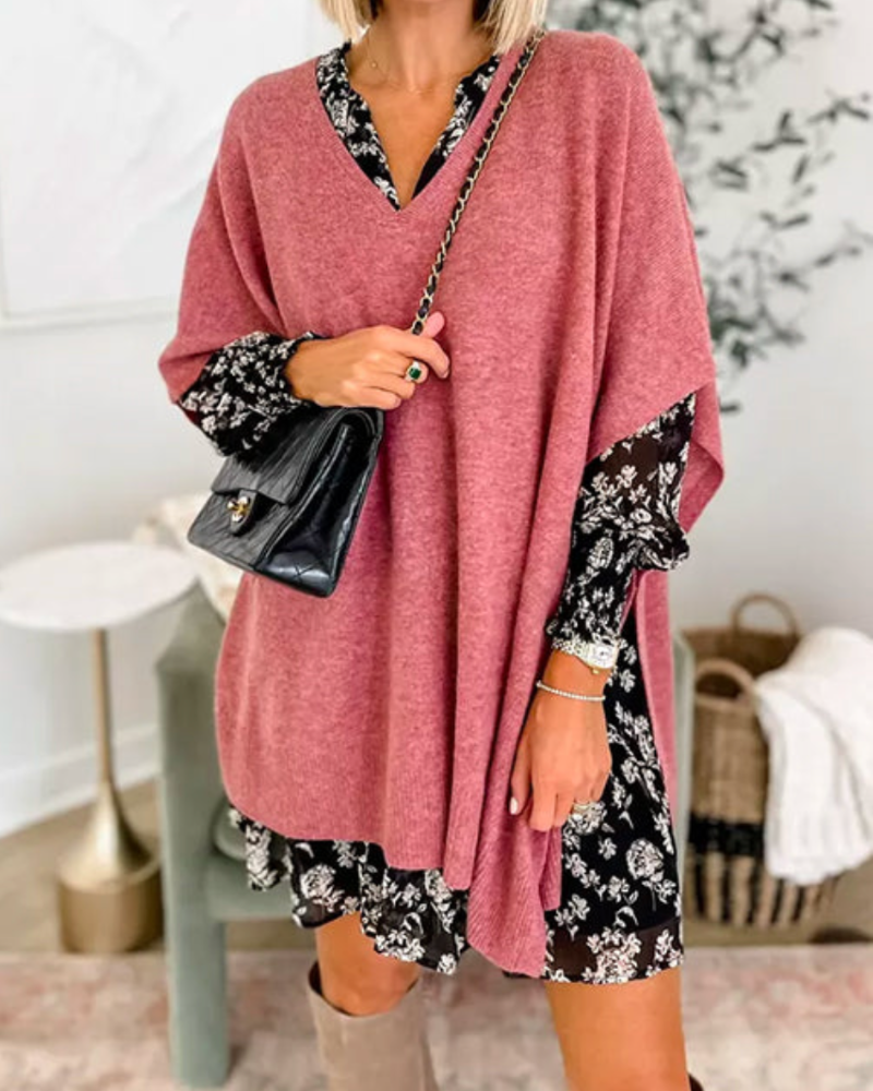Timeless Knit Poncho – Cozy Layering Piece | Elegant Draped Women's Outerwear