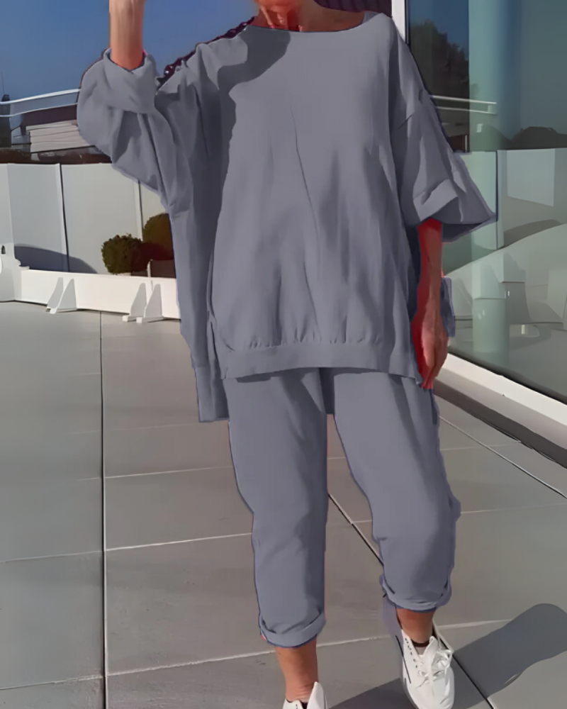 Effortless Comfort Set – Women's Loungewear Two-Piece With Soft Breathable Fabric