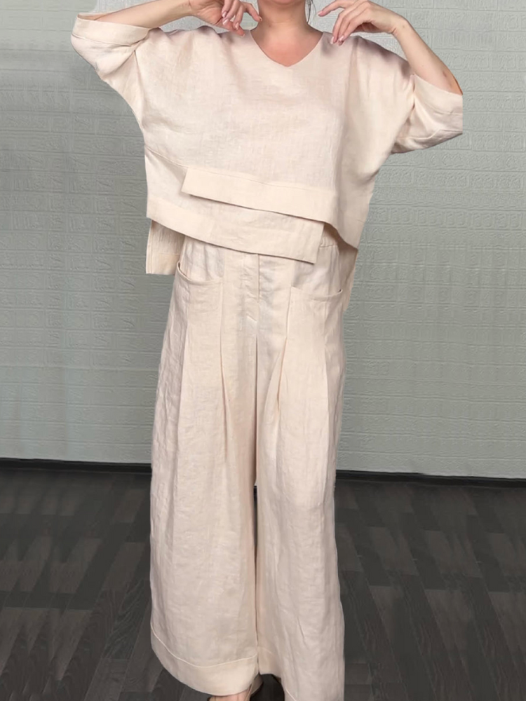 Casual Luxe Set – Women's Relaxed Two-Piece With Soft Touch Fabric Blend