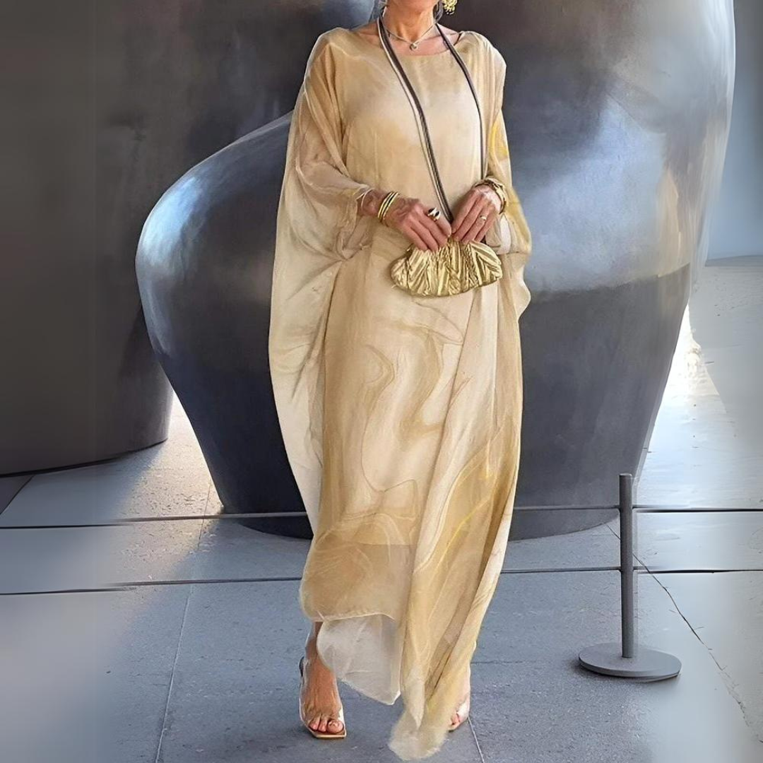 Silk Chiffon Dress - Elegant Evening Gown With Flattering Silhouette For Gala