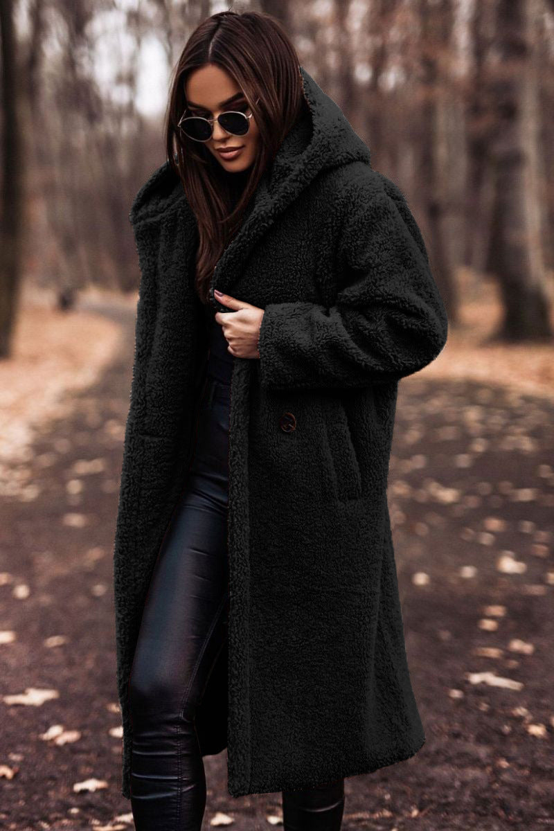 Classic Winter Coat – Wool Blend, Knee Length With Hood & Tailored Fit