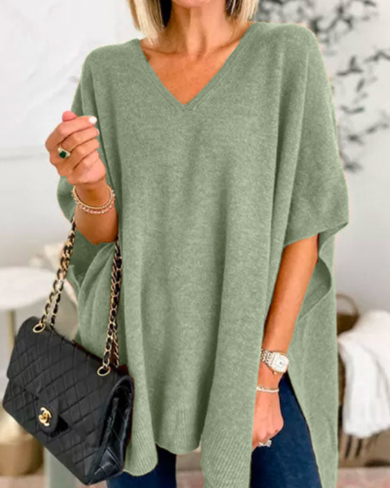 Timeless Knit Poncho – Cozy Layering Piece | Elegant Draped Women's Outerwear