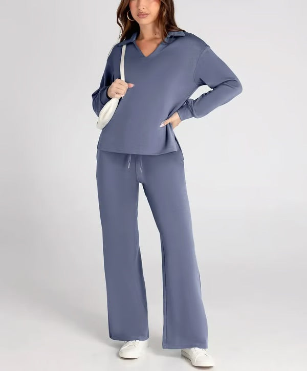 Elegant Lounge Duo - Women's Loungewear Set With Soft Fabric & Relaxed Fit