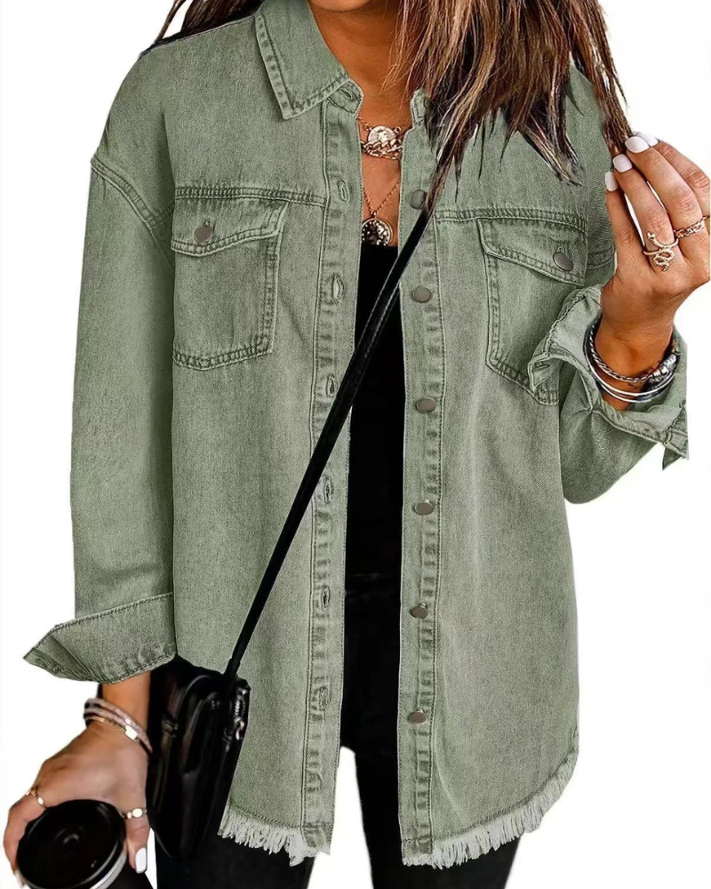 Classic Denim Jacket – Charcoal Black Wash, Structured Fit & Comfortable Long Sleeves