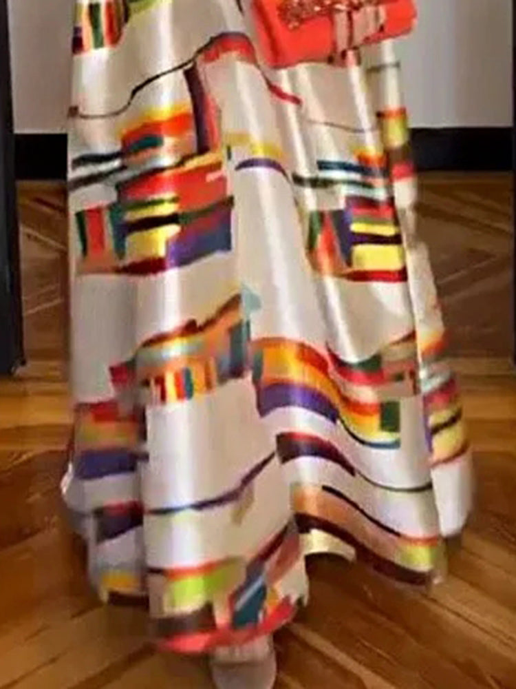 Geometric Maxi Dress – Lightweight Summer Dress With Bold Pattern & Flowing Silhouette