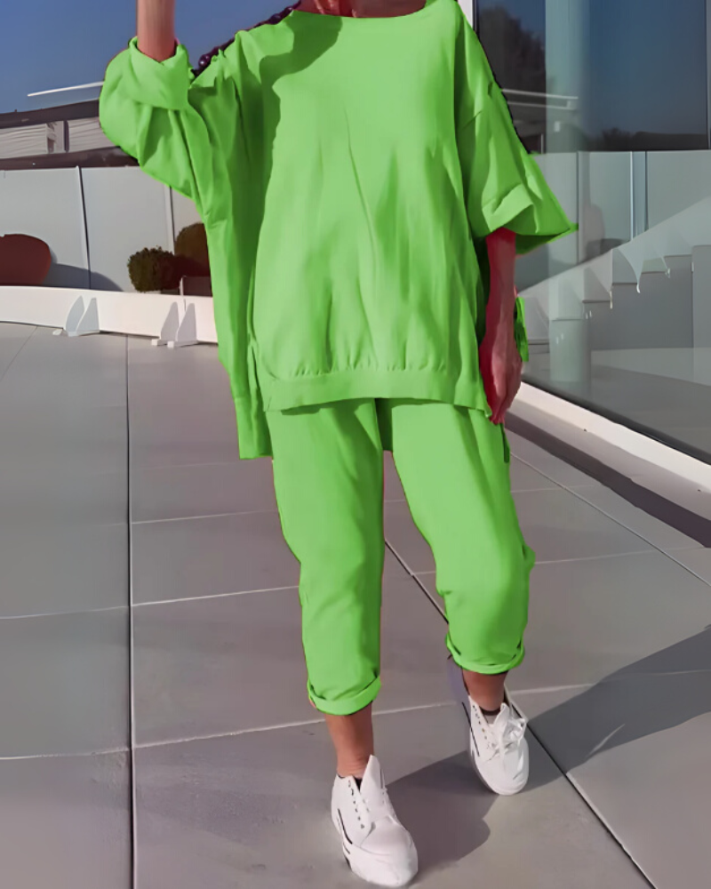 Effortless Comfort Set – Women's Loungewear Two-Piece With Soft Breathable Fabric