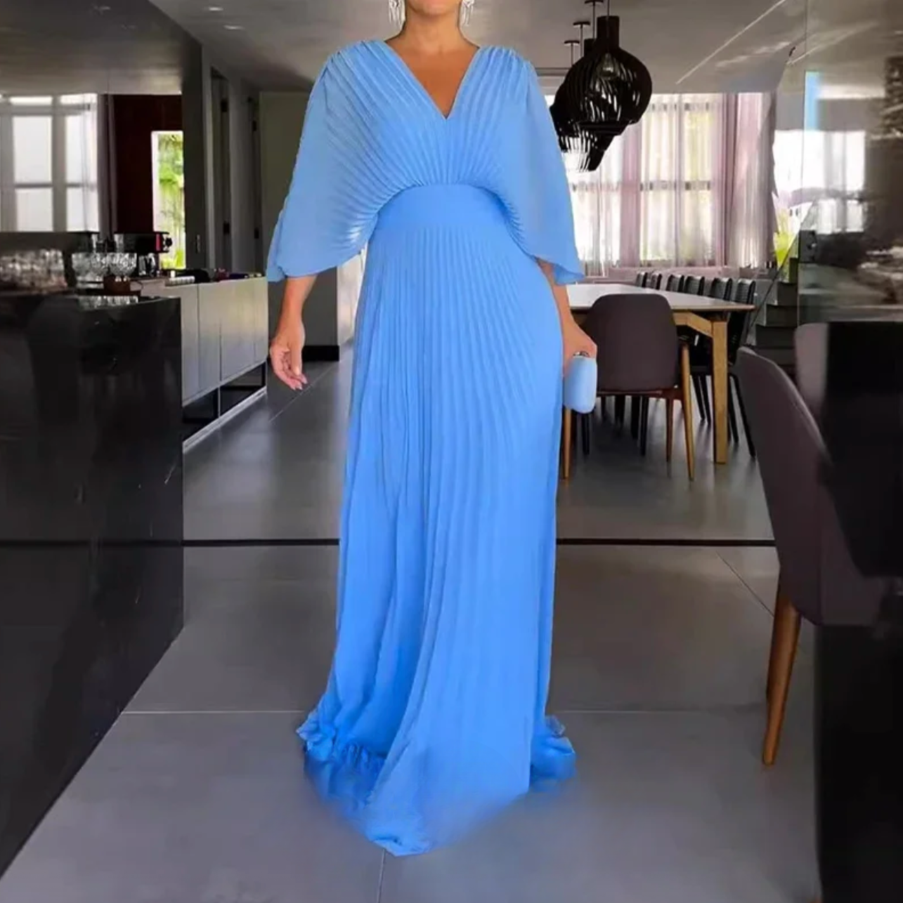 Pleated Dress Brenda™ | Elegant Flowing Midi To Maxi Formal Dress