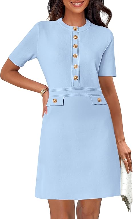 Elegant Knit Dress – Bodycon Figure Hugging Dress With Soft Stretchy Fabric