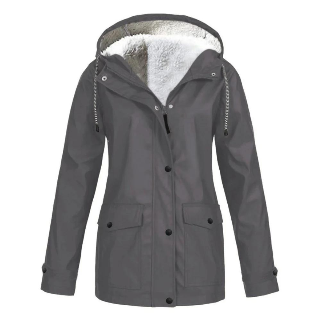 Windproof Rain Jacket – Women's Water Resistant Jacket with Adjustable Hood & Pockets