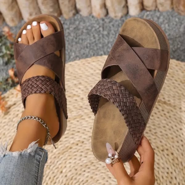 Orthopedic Leather Sandals – Comfortable Leather Strap Sandals for Foot Pain Relief