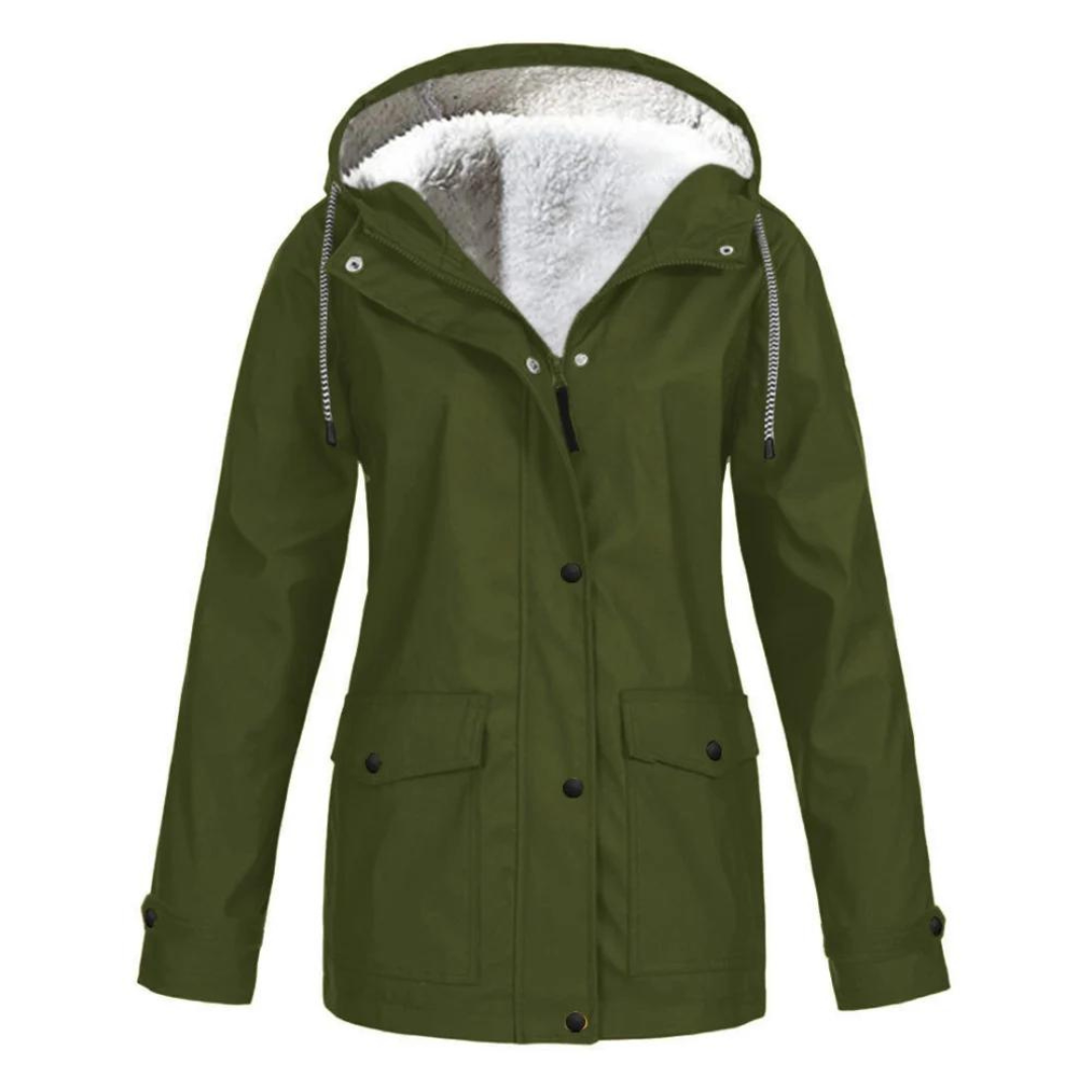 Windproof Rain Jacket – Women's Water Resistant Jacket with Adjustable Hood & Pockets