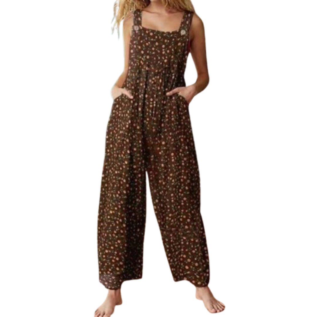 Casual Overall Jumpsuit – Relaxed Fit Dual Pocket Women's Classic Wear