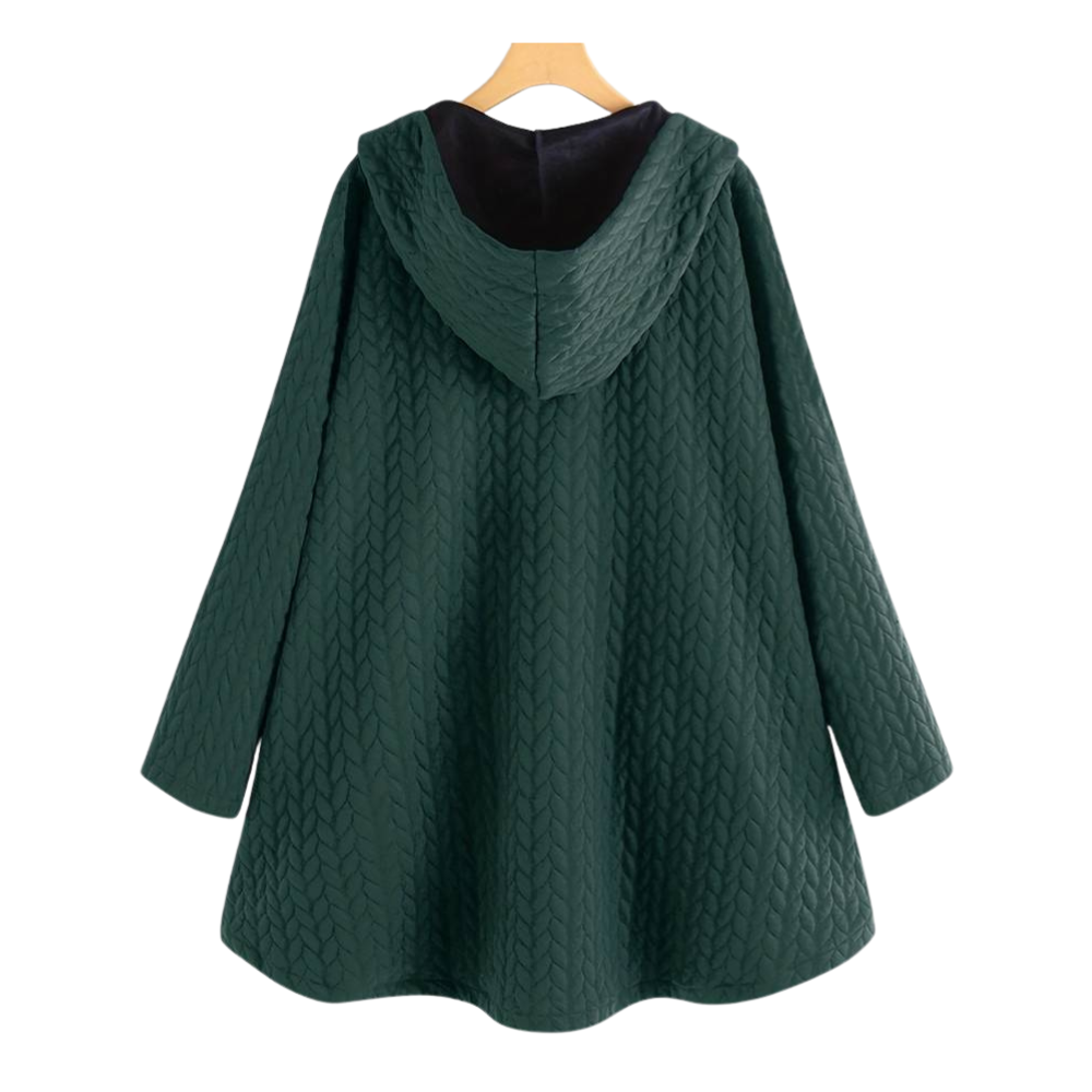 Stylish Casual Coat – Quilted Hooded Outerwear With Button Closure & Pockets