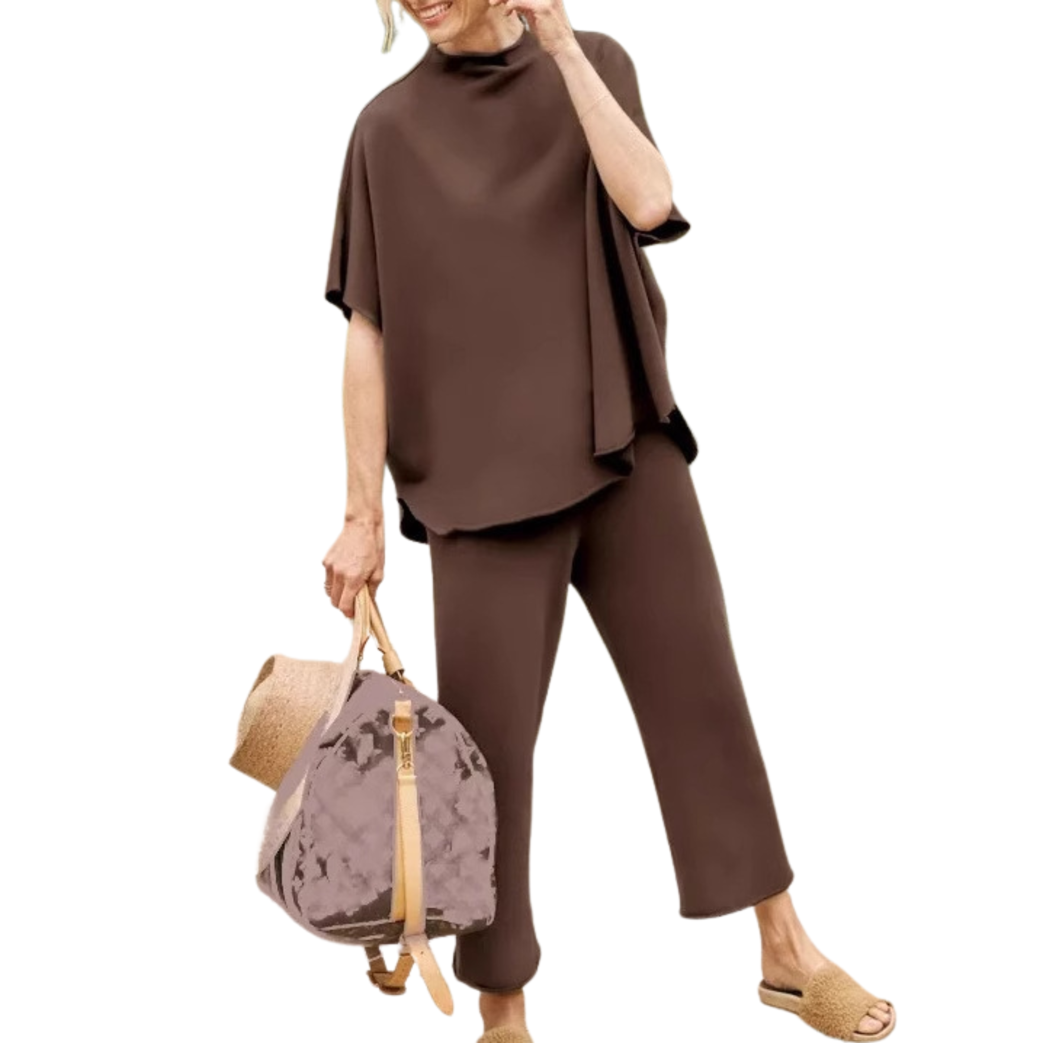 Batwing Sleeve Comfort Set - Relaxed Loungewear With Versatile Lounge Wear Style