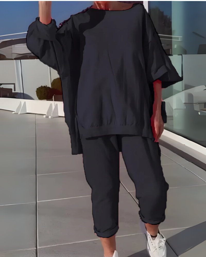 Effortless Comfort Set – Women's Loungewear Two-Piece With Soft Breathable Fabric