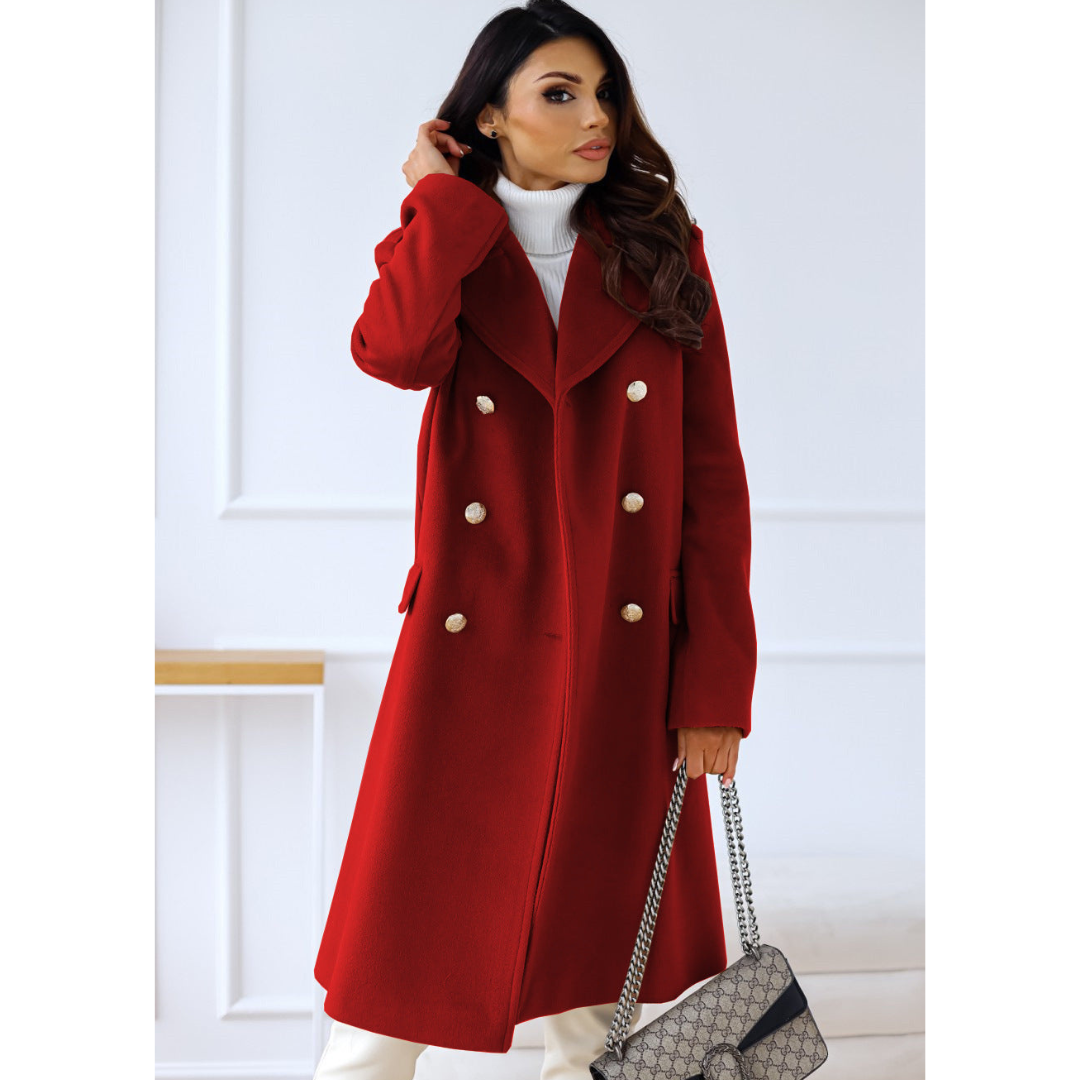 Women's Winter Trench Coat – Elegant Long Warm Winter Coat For Cold Days